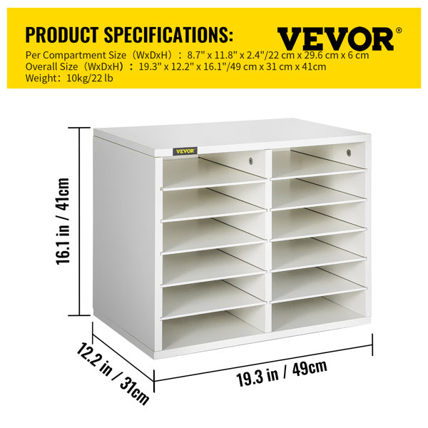 VEVOR 12 Compartments Literature Organizer Wayfair